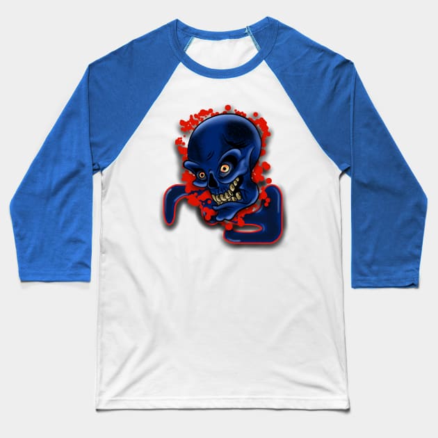 NY Giants Skull Baseball T-Shirt by Danispolez_illustrations